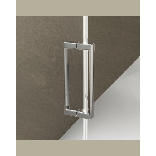 Mampara Ducha Frontal Corredera 1 Puerta 1 Fijo | Alto 190cm Transparente | Cromo Brillo 100cm (Adaptable 98-102cm)