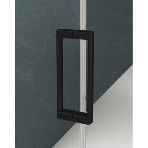 Mampara Ducha Frontal Corredera 1 Puerta 1 Fijo | Alto 190cm Transparente | Negro 100cm (Adaptable 98-102cm)