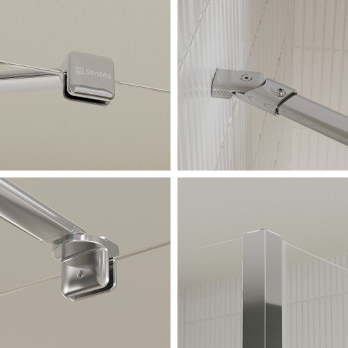 Mampara lateral fijo Remix2 perfil cromo 70x195 cm 6mm