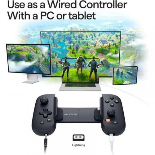 Mando Backbone One PlayStation V2 con Cable Lightning para iPhone Negro