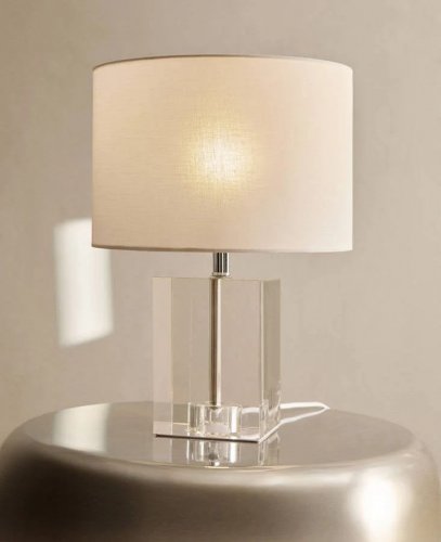 MANGO HOME Lámpara mesa base vidrio