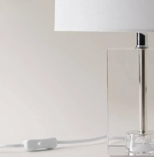 MANGO HOME Lámpara mesa base vidrio