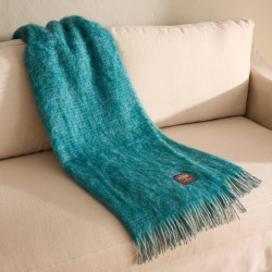 Manta decorativa mohair Diana Mantas Ezcaray Verde Agua