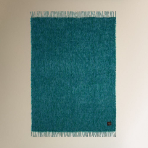 Manta decorativa mohair Diana Mantas Ezcaray Verde Agua