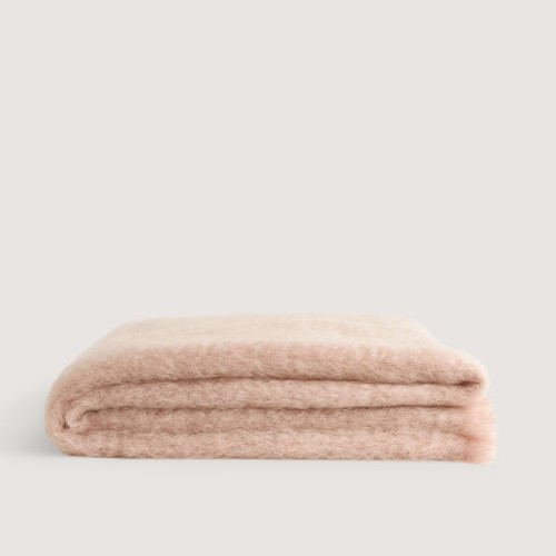 Manta decorativa Mohair Liso Mantas Ezcaray Rosa