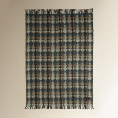 Manta decorativa mohair Mía Mantas Ezcaray Azul