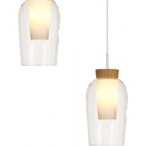MANTRA Lámpara de cristal y madera 5 luces Nora