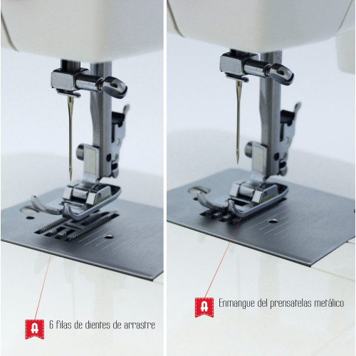 Máquina de coser Alfa Style30 con 19 puntadas. . Blanco / Azul