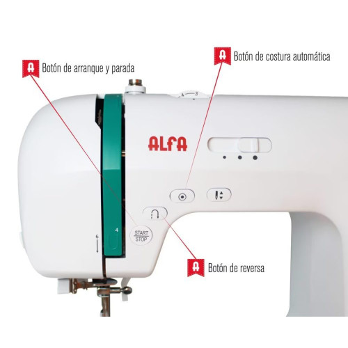 Máquina de coser Alfa ZART+ 404 puntadas Blanco