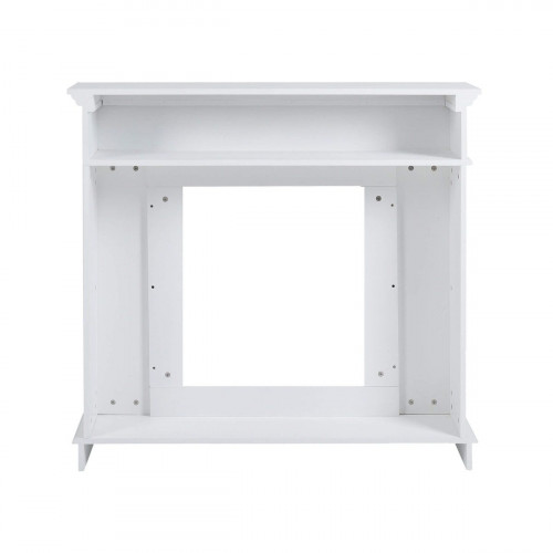 Marco Chiminea Decorativa Rebecca Mobili Madera Blanco Retro 100x109x26
