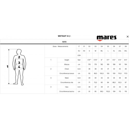 Mares Reef 3 mm Man black/white