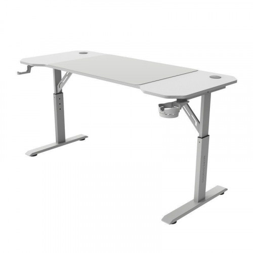 Mars Gaming MGD-ERGO140 Mesa Altura Ajustable 3 Posiciones Ergonómica Alfombrilla 140x60cm Blanco