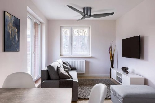 Martec Ventilador de techo Flush Negro