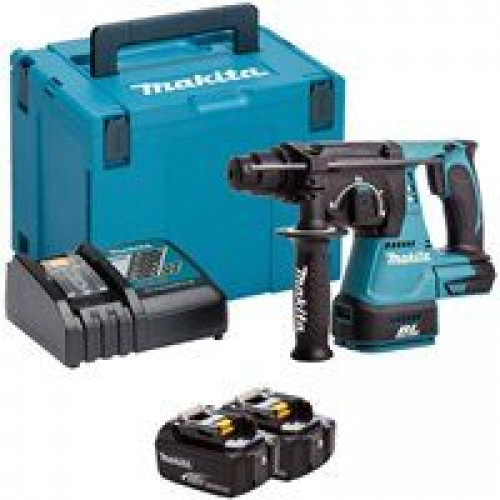 Martillo Ligero Makita DHR242RTJ | SDS-Plus 24 mm | 2,0 J | 2x 5,0Ah + DC18RC + Makpac 4