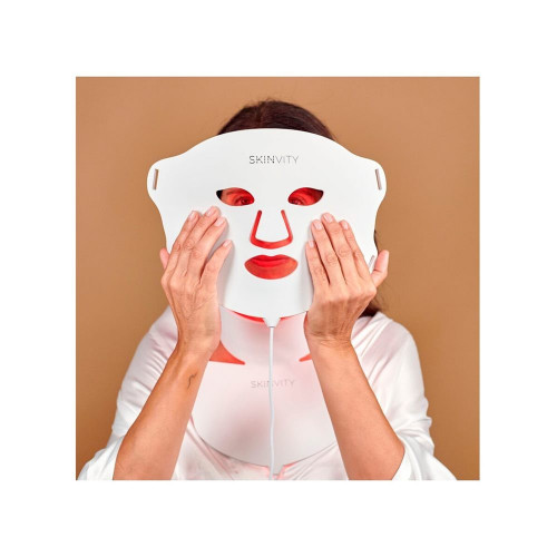 Máscara De Luz Led Roja, Infrarroja Y Azul Silicone Led Mask Skinvity
