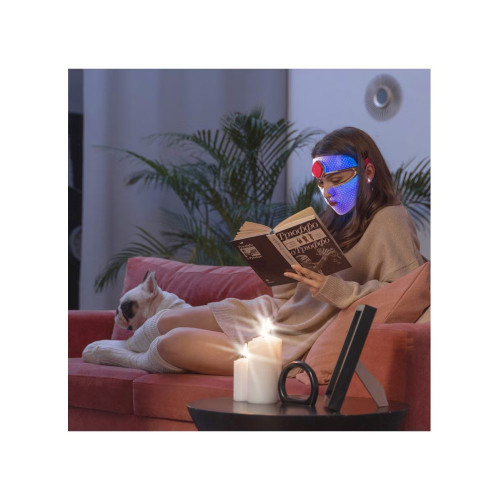 Mascarilla facial FAQ™ 201, tratamiento antienvejecimiento, con silicona pura y LED RGB 201