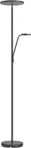 mdc Lámpara de pie Aro negro LED 40W+7W