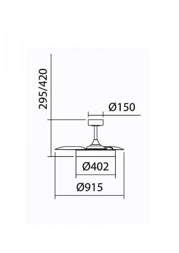 mdc Ventilador Lisboa XS DC LED blanco
