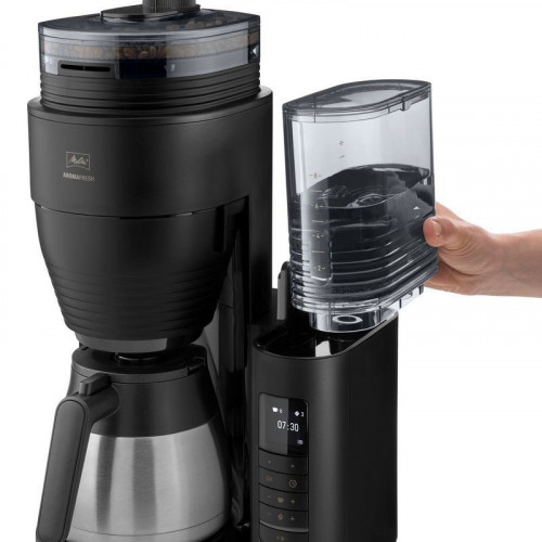 Melitta AromaFresh Therm Pro Cafetera de Goteo con Molinillo 8 Tazas Negra