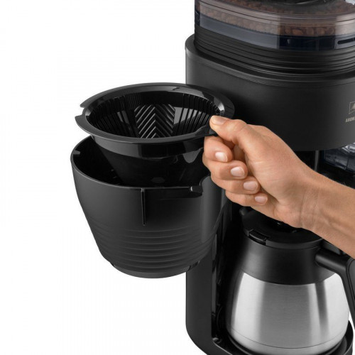 Melitta AromaFresh Therm Pro Cafetera de Goteo con Molinillo 8 Tazas Negra