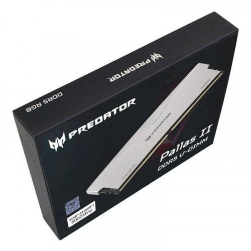Memoria RAM Acer Predator PALLASII 32GB 2x16GB DDR5 6000MHz CL36 XMP EXPO Plata
