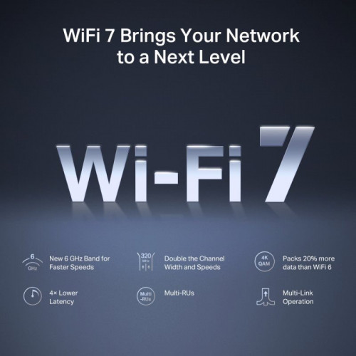 Mercusys MR47BE Router WiFi 7 Tri-Band BE9300 4 Puertos 2.5G 9.3 GBPS EasyMesh