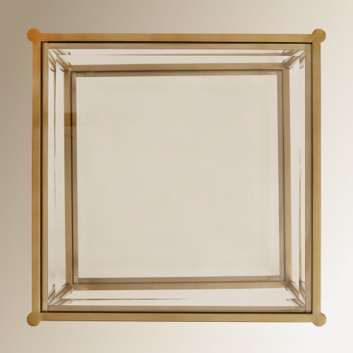 Mesa auxiliar de acero y cristal Marlon EuroVolter Dorado