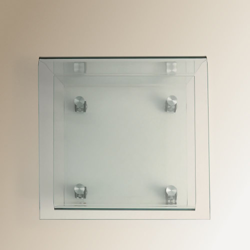 Mesa auxiliar de cristal con ruedas Shiny EuroVolter Transparente