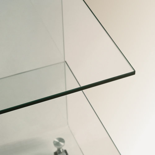 Mesa auxiliar de cristal con ruedas Shiny EuroVolter Transparente