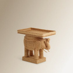 Mesa auxiliar de jardín de fibra natural Kampala EuroVolter Natural