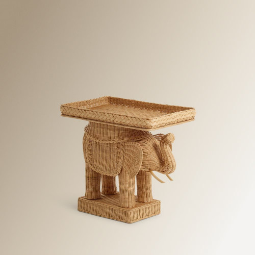 Mesa auxiliar de jardín de fibra natural Kampala EuroVolter Natural