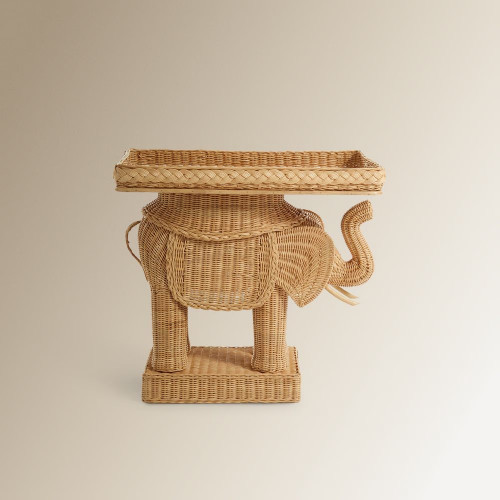 Mesa auxiliar de jardín de fibra natural Kampala EuroVolter Natural