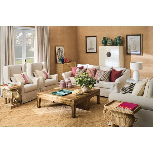 Mesa auxiliar de jardín de fibra natural Kampala EuroVolter Natural