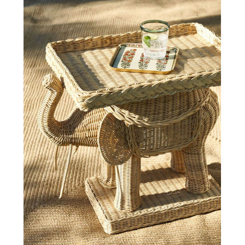 Mesa auxiliar de jardín de fibra natural Kampala EuroVolter Natural