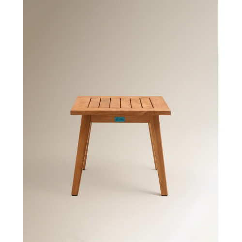 Mesa auxiliar de jardín de madera de teca Kansas Natural