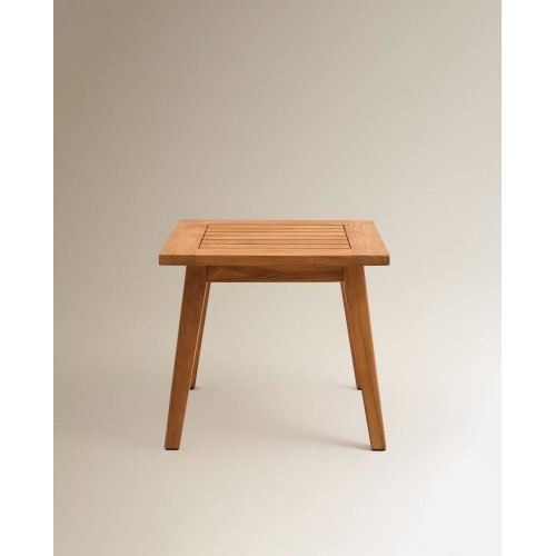 Mesa auxiliar de jardín de madera de teca Kansas Natural
