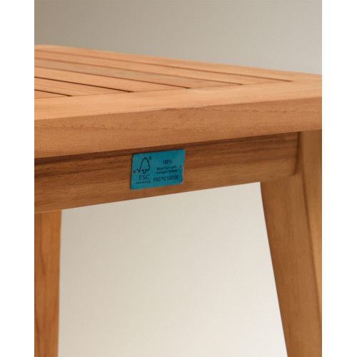 Mesa auxiliar de jardín de madera de teca Kansas Natural