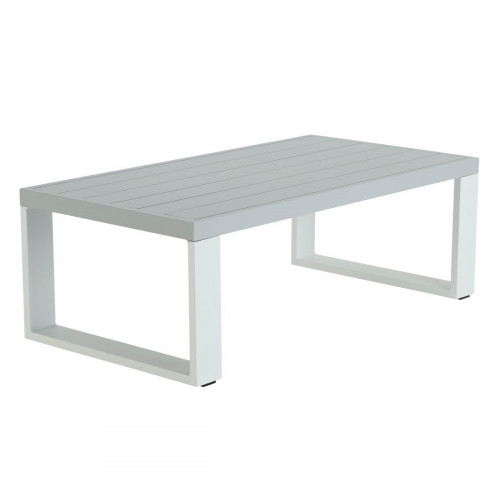 Mesa auxiliar de jardín NATERIAL Athena de aluminio blanco 130 x 68,5 cm