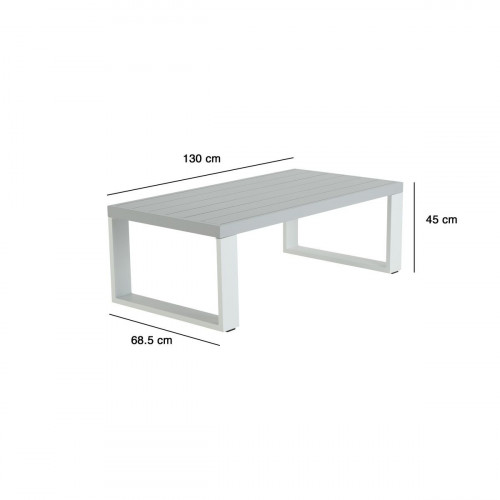 Mesa auxiliar de jardín NATERIAL Athena de aluminio blanco 130 x 68,5 cm