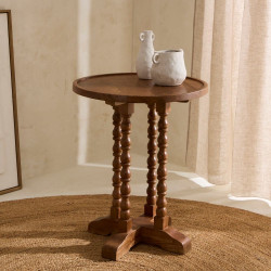 Mesa auxiliar de madera de mango Mila Natural