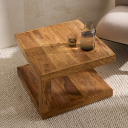 Mesa auxiliar de madera de palisandro Bombay EuroVolter Nogal