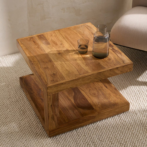 Mesa auxiliar de madera de palisandro Bombay EuroVolter Nogal