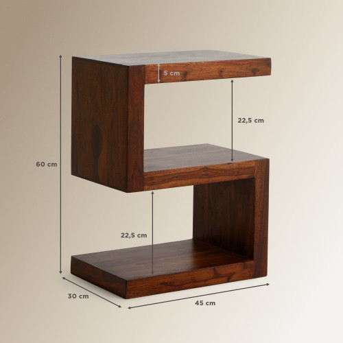 Mesa auxiliar de madera de palisandro Bombay EuroVolter Nogal oscuro