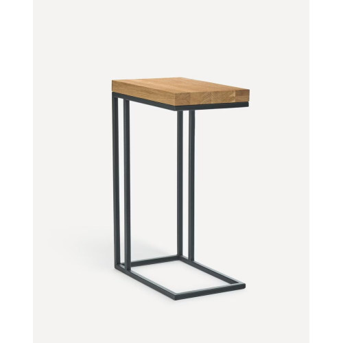 Mesa auxiliar de madera de roble Calia EuroVolter Negro / Natural