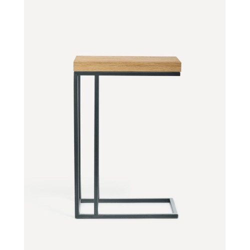 Mesa auxiliar de madera de roble Calia EuroVolter Negro / Natural