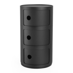 Mesa auxiliar de plástico reciclado Componibili Kartell Negro mate