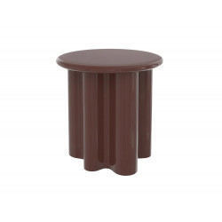 Mesa auxiliar lacada rojo burdeos, D50 cm - Olya
