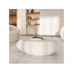 Mesa baja ovalada crudo, fibra de arcilla efecto hormigón 105 cm - Maui