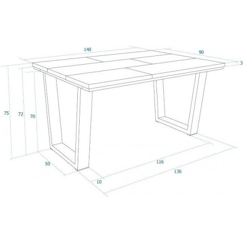 Mesa comedor 140x90x74cm