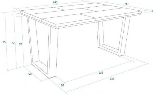 Mesa Comedor 140x90x74cm Para 6 comensales